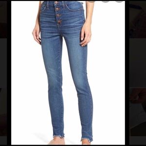 Madewell 10” high rise skinny jeans